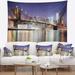 East Urban Home Polyester Cityscape New York City Freedom Tower Tapestry w/ Hanging Accessories Included Polyester in Black | 50 H x 60 W in | Wayfair