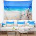 East Urban Home Polyester Beach Seashells on Seashore Tapestry w/ Hanging Accessories Included Polyester in Blue/Gray | 50 H x 60 W in | Wayfair