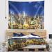 East Urban Home Polyester Cityscape Singapore Skyscrapers Panorama Tapestry w/ Hanging Accessories Included Metal in Blue | 32 H x 39 W in | Wayfair