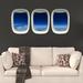 East Urban Home 3 Piece Plane Window Wall Decal Set Vinyl in Blue | 10 H x 30 W in | Wayfair FAA8401C85344B1998A8356F1BA1F836