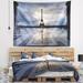 East Urban Home Reflection of Paris Eiffel Tower w/ Clouds Tapestry w/ Hanging Accessories Included in Gray | 68 H x 80 W in | Wayfair