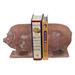 Expo Decor LLC Antique Faux Terracotta Resin Pig Bookends Resin in Red | 8.25 H x 7.5 W x 4.5 D in | Wayfair 5650