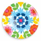 French Bull Sus Round Melamine Platter Melamine in Blue/Orange | 15.5 W x 15.5 D in | Wayfair 72154