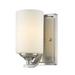 Fleur De Lis Living Beegle 1 - Light Dimmable Armed Sconce Glass/Metal in Gray | 8.5 H x 4.75 W x 6.5 D in | Wayfair