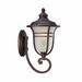 Fleur De Lis Living Berryhill 1 - Bulb Outdoor Wall Lantern Glass/Metal in Brown | 21.25 H x 11 W x 13.75 D in | Wayfair