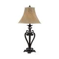 Fleur De Lis Living Shelley 32" Table Lamp Linen/Metal in Black/Brown/White | 32 H x 16 W x 16 D in | Wayfair FDLL5223 42008537