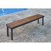 Ebern Designs Shanno Aluminum Teak Picnic Outdoor Bench in Brown/White | 17.75 H x 68 W x 14 D in | Wayfair E6C80C9942AF4B6A9FC3D7F9F2E2D33D