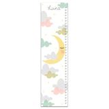 Harriet Bee Tran Sleeping Moon & Clouds Personalized Growth Chart Canvas in Pink/Yellow | 39 H x 10 W in | Wayfair CF0AD1E4A5B5444EAB2C5954DB23D186