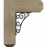 Ekena Millwork Tristan 4" Thick Single Bracket Craftsman Ironcrest Wood in Brown | 16 H x 4 W x 13.5 D in | Wayfair BKTI0404X14X16RF4STN01