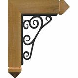 Ekena Millwork Tristan 2" Thick Triple Bracket Arts & Crafts Ironcrest Wood in Brown | 155 | Wayfair BKTI0204X14X16RC3TTN07