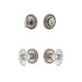 Grandeur Soleil Rosette Complete Entry Set w/ Single Cylinder Deadbolt and Biarritz Crystal Knob in Gray | 2.66 H x 2.7 W x 8 D in | Wayfair 826160