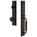 Grandeur Fifth Avenue One-Piece Handleset w/ Single Cylinder Deadbolt and C Grip w/ Bouton Knob in Brown | 19 H x 3 W x 3 D in | Wayfair 842590