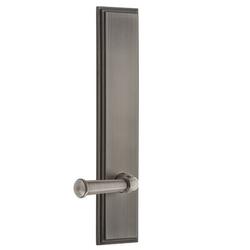 Grandeur Carré Tall Plate Double Dummy w/ Georgetown Lever in Gray | 11 H x 2.5 W x 2.63 D in | Wayfair 836625