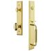 Grandeur Fifth Avenue One-Piece Handleset w/ Single Cylinder Deadbolt and C Grip w/ Eden Prairie Knob in Yellow | 19 H x 3 W x 3 D in | Wayfair