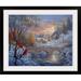 The Holiday Aisle® 'Christmas Art Winter Sunset by Nicky Boehme Painting Print, Cotton | 24 H x 28 W x 1 D in | Wayfair