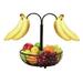 Gourmet Basics by Mikasa Rope Fruit Basket w/ Double Banana Hook Iron in Black/Gray | 15 H in | Wayfair 5153169