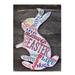 The Holiday Aisle® Easter Bunny Monogram on Rustic Reclaimed Wood Block Wall Décor Wood in Brown | 8 H x 6 W in | Wayfair