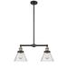 Callahan 2-Light Kitchen Island Cone Pendant Glass in Gray/Black Laurel Foundry Modern Farmhouse® | 5.125 H x 20 W x 3.375 D in | Wayfair