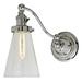 Gracie Oaks Martucci Half Swivel 1-Light Armed Sconce Glass/Metal in Gray | 12.75 H x 4.75 W x 10 D in | Wayfair 83AB9CFDE5E04EBA8902E27B2A9EA980