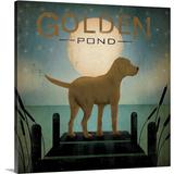 Great Big Canvas 'Moonrise Yellow Dog - Golden Pond' by Ryan Fowler Vintage Advertisement | 48 H x 48 W x 1.5 D in | Wayfair 1395584_1_48x48