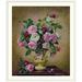 Astoria Grand Bilst Roses and dahlias in a ceramic vase ' Oil Painting Print in Brown | 38 H x 33 W x 1 D in | Wayfair