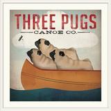 Great Big Canvas 'Three Pugs in a Canoe v.3' by Ryan Fowler Vintage Advertisement Metal | 32 H x 32 W x 1 D in | Wayfair 2036824_21_24x24