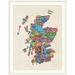 Ebern Designs Francy 'Scotland Typography Text Map' by Michael Tompsett - Textual Art Print in Black | 44 H x 35 W x 1 D in | Wayfair