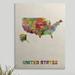 Ebern Designs 'United States Watercolor Map' by Francy Graphic Art Print in White | 48 H x 36 W x 1.5 D in | Wayfair
