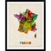 Ebern Designs Francy 'France Watercolor Map' by Abarca Graphic Art Print | 24 H x 20 W x 1 D in | Wayfair 8846A9BAF87941929BABD0992F9966AE