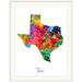 Ebern Designs Francy 'Texas Map' by Abarca Graphic Art Print Metal | 32 H x 26 W x 1 D in | Wayfair B92EB754F81A4350B587EEE49588C059