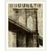 Williston Forge Raison Vintage NY Brooklyn Bridge' by Michael Mullan Graphic Art Print Metal in Brown | 38 H x 32 W x 1 D in | Wayfair