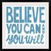 Harper Orchard Abrahamson Believe You Can' by Michael Mullan Textual Art Metal in Blue/White | 32 H x 32 W x 1 D in | Wayfair