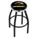 Holland Bar Stool NCAA Swivel 25" Counter Stool Upholstered/Metal in Black/Brown | 25 H x 18 W x 18 D in | Wayfair L8B2C25SouMis