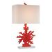 Highland Dunes Catt 28" Red Coral Table Lamp Resin/Crystal in White | 28 H x 16 W x 10 D in | Wayfair 62114FECF70841AF8C31358B111B9356