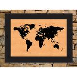 The Finishing Touch World Map Free Standing Bulletin Board Cork/Manufactured Wood in Black | 18 H x 24 W x 1.5 D in | Wayfair FTWMCB1824