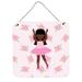 Harriet Bee Ballerina African American Long Hair Aluminum Door Sign Metal in Pink | 8 H x 6 W in | Wayfair HBEE2836 39989499