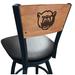 Holland Bar Stool NCAA Swivel Bar Stool Upholstered/Metal in Black | 39 H x 18.5 W x 17 D in | Wayfair L03825BWMedMplABaylorBlkVinyl