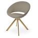 sohoConcept Crescent Metal Solid Back Dining Chair Faux Leather/Upholstered/Metal in Gray/Yellow | 29 H x 23.75 W x 21 D in | Wayfair DC2010-76