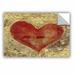 ArtWall Red Heart Of Gold by Elena Ray Wall Decal Metal in Red/Yellow | 32 H x 48 W in | Wayfair 0ray086a3248p