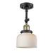 Breakwater Bay Handley 1 - Light 8" Simple Dome Semi Flush Mount Glass, Crystal in White/Black/Brown | 13.5 H x 8 W x 8 D in | Wayfair