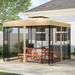 Jeco Inc. Double Roof 10 Ft. W x 10 Ft. D Steel Patio Gazebo Metal/Steel/Soft-top in Gray | 106 H x 118 W x 118 D in | Wayfair GZ2