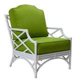 David Francis Furniture Chippendale Patio Chair w/ Cushions in White | 37 H x 27.5 W x 35 D in | Wayfair AW8080-GLACIER