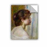 Charlton Home® Pierre Renoir Head Of A Young Woman, Late 19th Century Removable Wall Decal Vinyl in Brown | 24 H x 18 W in | Wayfair