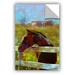 ArtWall Horse Field' by Greg Simanson Removable Wall Decal Metal in Blue/Brown/Yellow | 48 H x 32 W in | Wayfair 0sim018a3248p