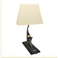 JB Hirsch Home Decor Gazer Francaise 19" Table Lamp Metal in Brown/Gray | 19 H x 12 W x 10 D in | Wayfair 2261LG10