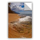 ArtWall Sky, Surf, & Sand by Kathy Yates Photographic Print Removable Wall decal Canvas/Fabric in Blue/Brown | 24 H x 16 W in | Wayfair