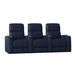 Latitude Run® 98" Wide Home Theater Row Seating w/ Cup Holder Microfiber/Microsuede in Blue | 44 H x 98 W x 40 D in | Wayfair LTTN3430 44427011