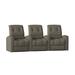 Latitude Run® Home Theater Row Seating (Row of 3) Microfiber/Microsuede in Gray | 44 H x 106 W x 44 D in | Wayfair LTTN3442 44427515