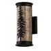 Loon Peak® Wylie 2-Light Outdoor Armed Sconce w/ Motion Sensor Glass/Metal in Black | 12.25 H x 5 W x 5.5 D in | Wayfair