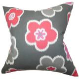 Latitude Run® Bunbury Floral Bedding Sham 100% Cotton in Pink/Gray | 26 H x 26 W x 8 D in | Wayfair LTDR3223 40278690